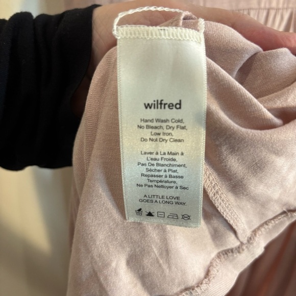 WILFRED Sz L Assonance Midi Dress Deep Round Neckline Gathered Skirt NEW - Picture 11 of 15